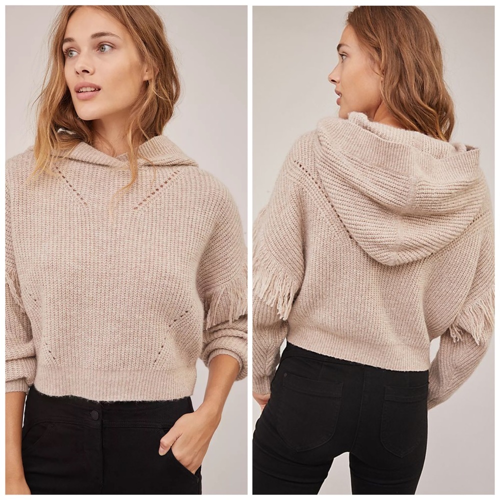 Anthropologie Ali Cropped Hoodie